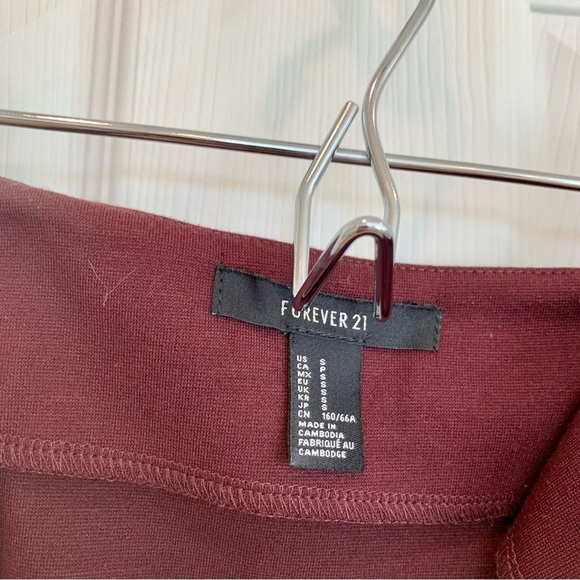Maroon Wine Red Double-Zip Front Mini Skirt - Picture 4 of 4